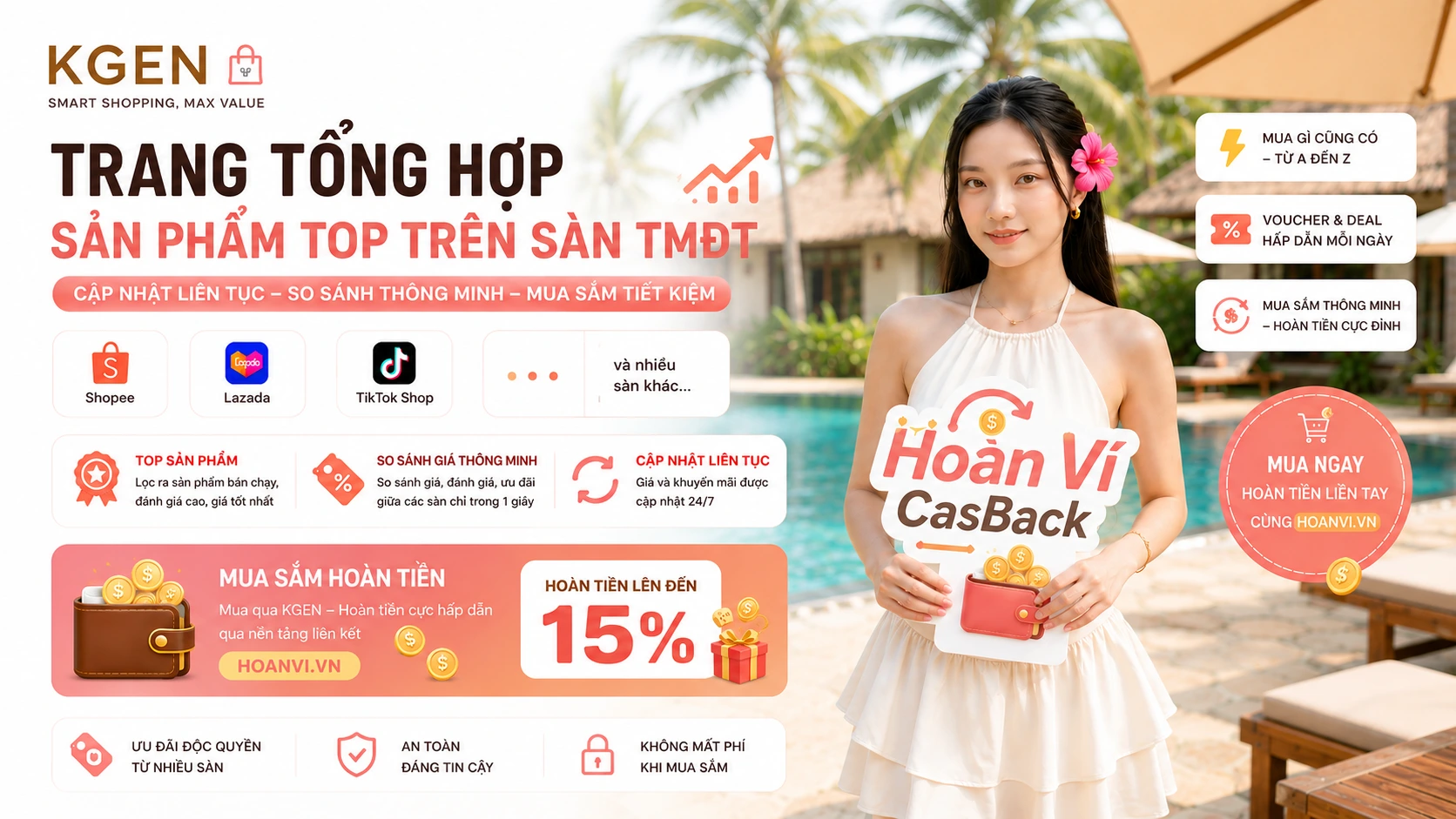 KGen — Trang tổng hợp sản phẩm top trên các sàn TMĐT, mua sắm hoàn tiền cùng HoanVi