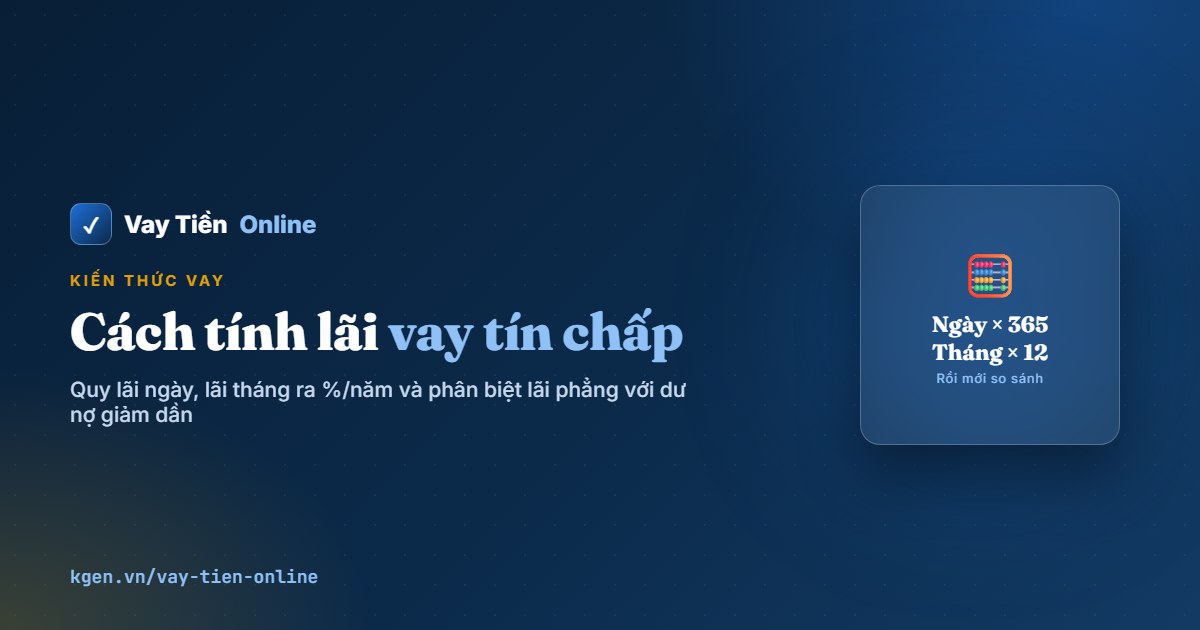 Cách tính lãi suất vay tín chấp: quy lãi ngày, lãi tháng ra %/năm