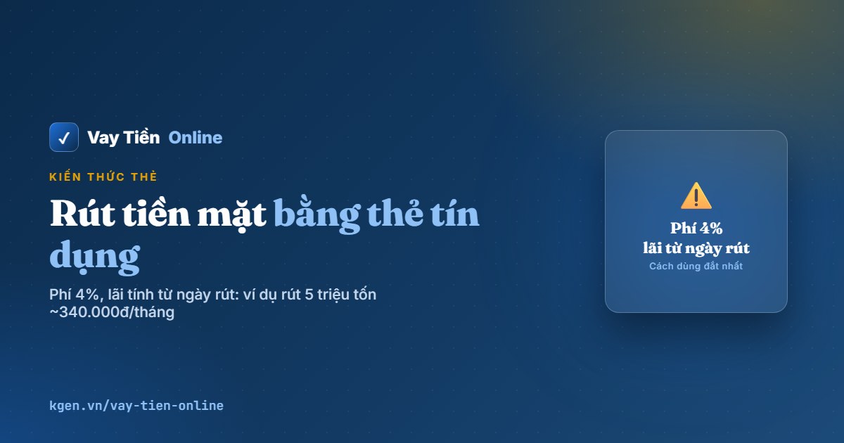 Rút tiền mặt bằng thẻ tín dụng có nên không?