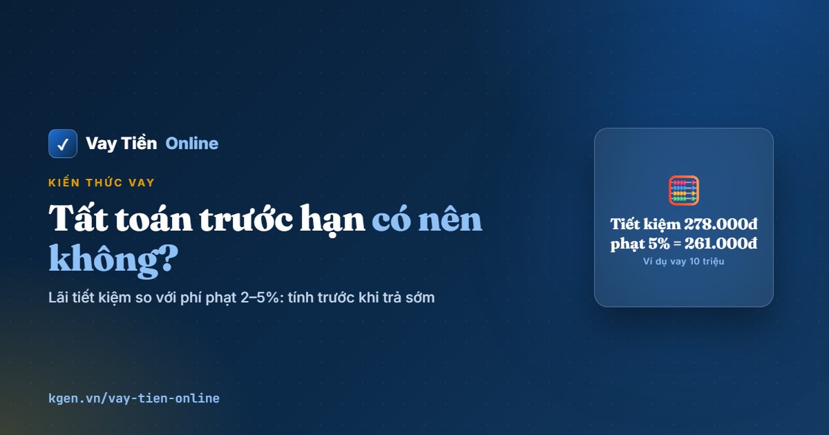 Tất toán trước hạn khoản vay có nên không? Tính lãi và phí phạt