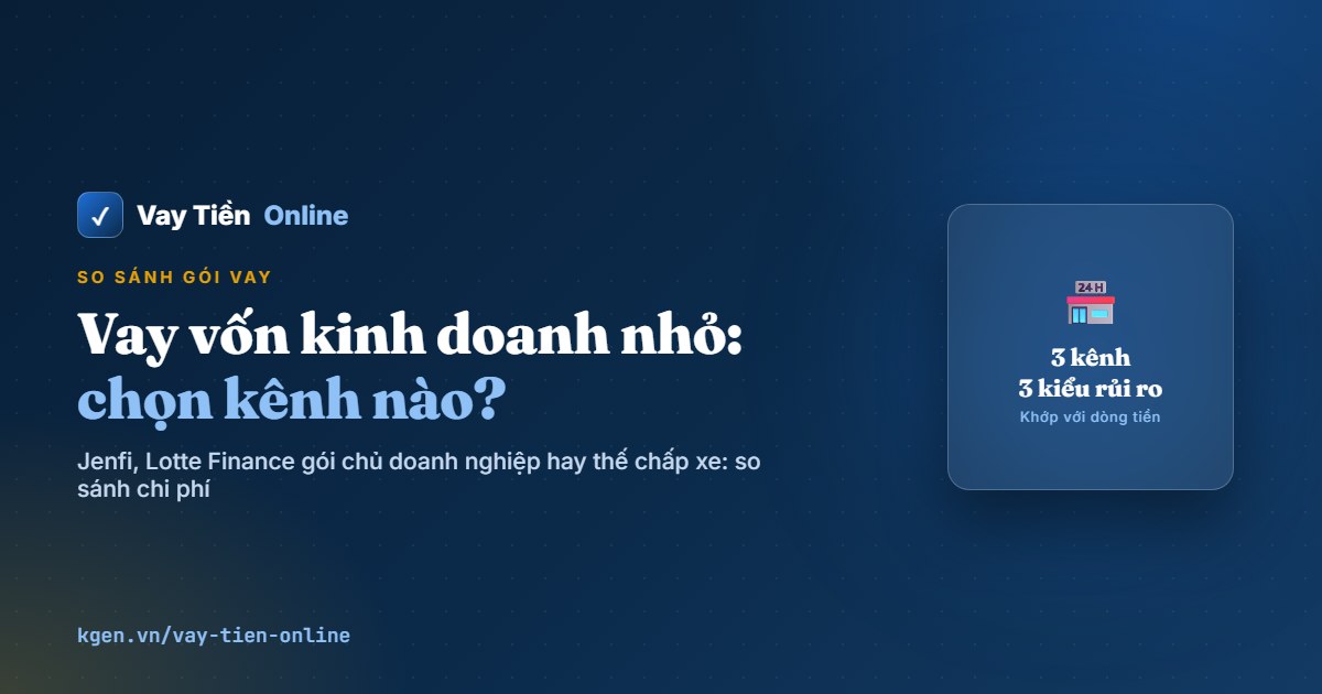 Vay vốn kinh doanh nhỏ nên chọn kênh nào: Jenfi, Lotte Finance hay thế chấp xe?